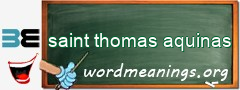 WordMeaning blackboard for saint thomas aquinas